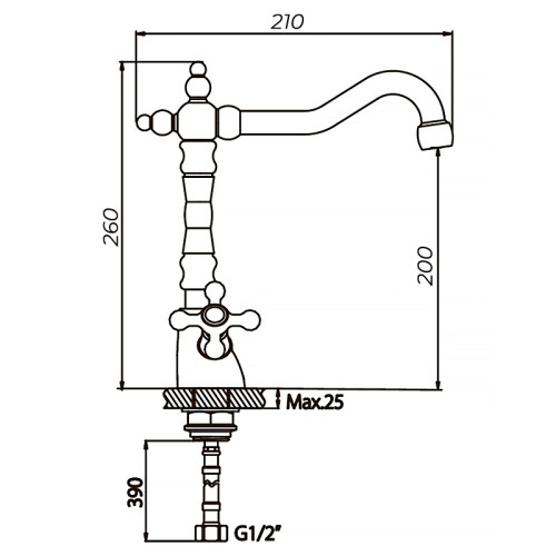 Смеситель для кухни Haiba Dominox 777 (HB0095)