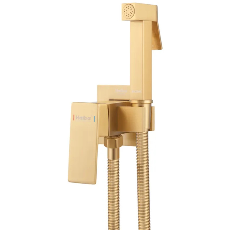 Змішувач для гігієнічного душу Haiba KUBUS 002 BRUSHED GOLD (HB9625)
