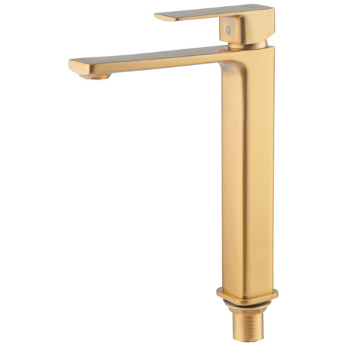 Змішувач для умивальника Haiba KUBUS 001 (HIGH) BRUSHED GOLD (HB9623)