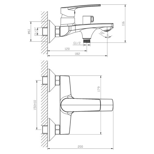 Смеситель для ванны Haiba Troya 009 Euro (HB9661)