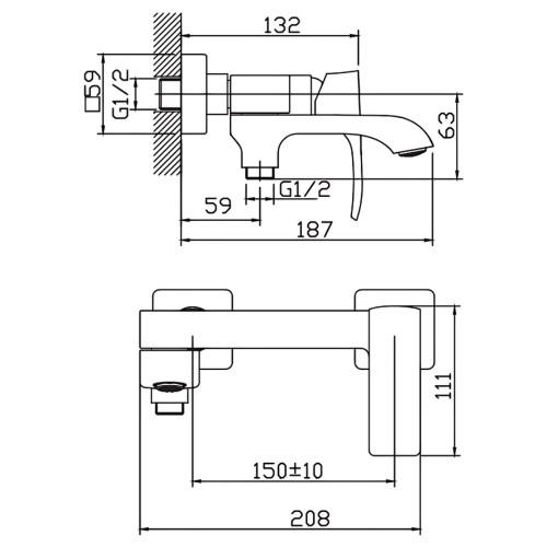 Смеситель для ванны Haiba Monaco 009 (HB9653)