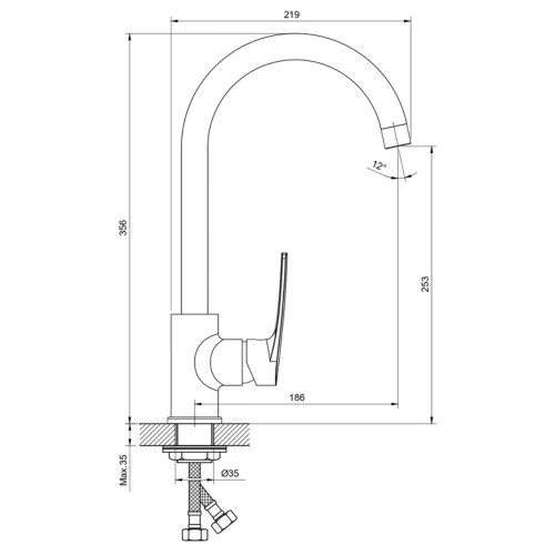 Смеситель для кухни Haiba Troya 017 Nut (HB9662)