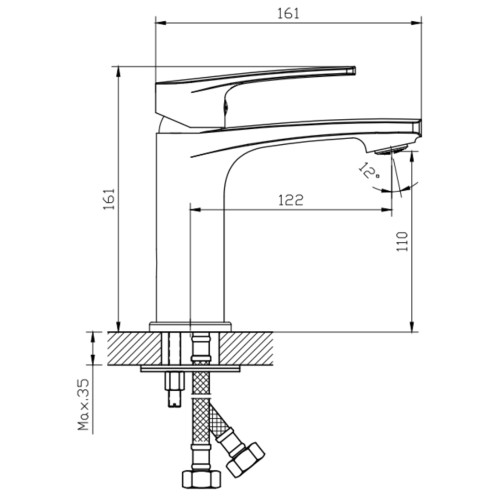Смеситель для умывальника Haiba Troya 001 (HB9659)
