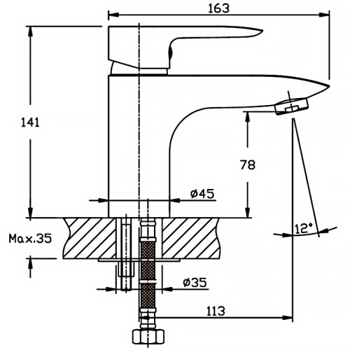Смеситель для умывальника Haiba COLUMBIA 001 (HB0038)