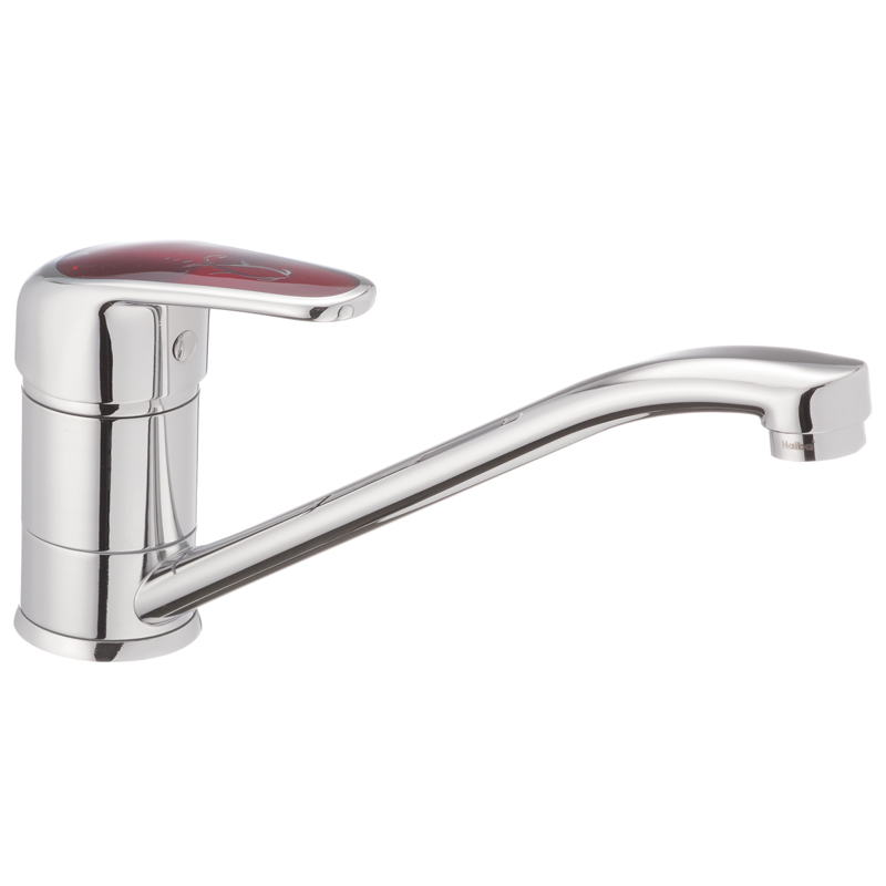 Смеситель для кухни Haiba MAGIC 555 с красной ручкой (HB0669)