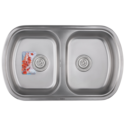 Мийка кухонна Haiba 80x49 DOUBLE (satin) (HB0652)
