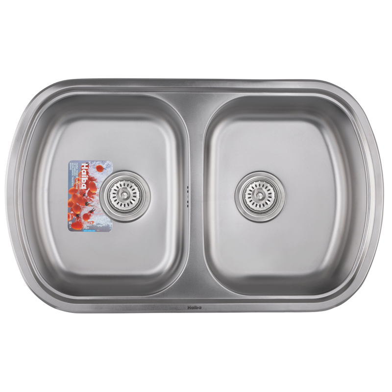 Мийка кухонна Haiba 80x49 DOUBLE (satin) (HB0652)