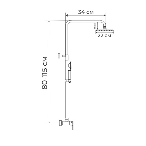 Душова колона із змішувачем Haiba SIRIUS 003-J (HB0777)