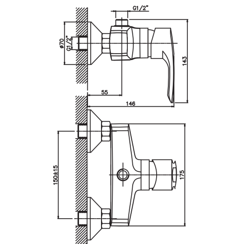 Смеситель для душа Haiba HANSBERG 003 (HB0176)