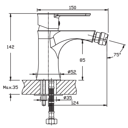 Змішувач для біде Haiba HOUSTON 002 (HB0802)