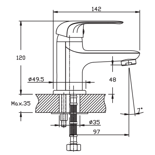 Змішувач для умивальника Haiba DARIO 001 (HB0855)