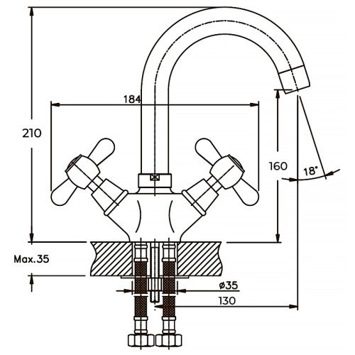 Смеситель для умывальника Haiba Dominox 274 (HB0088)
