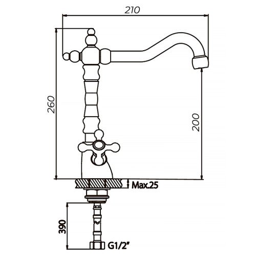 Смеситель для кухни Haiba Dominox 777 (HB0095)