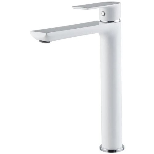 Змішувач для умивальника HAIBA ALEX 001 HIGH WHITE-CHROME (HB9564)