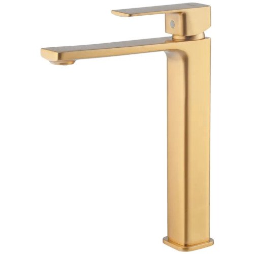 Змішувач для умивальника Haiba KUBUS 001 (HIGH) BRUSHED GOLD (HB9623)