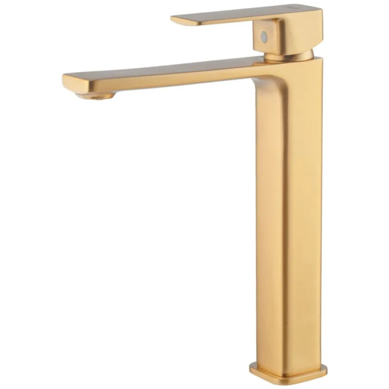 Смеситель для умывальника высокий Haiba KUBUS 001 (HIGH) BRUSHED GOLD (HB9623)