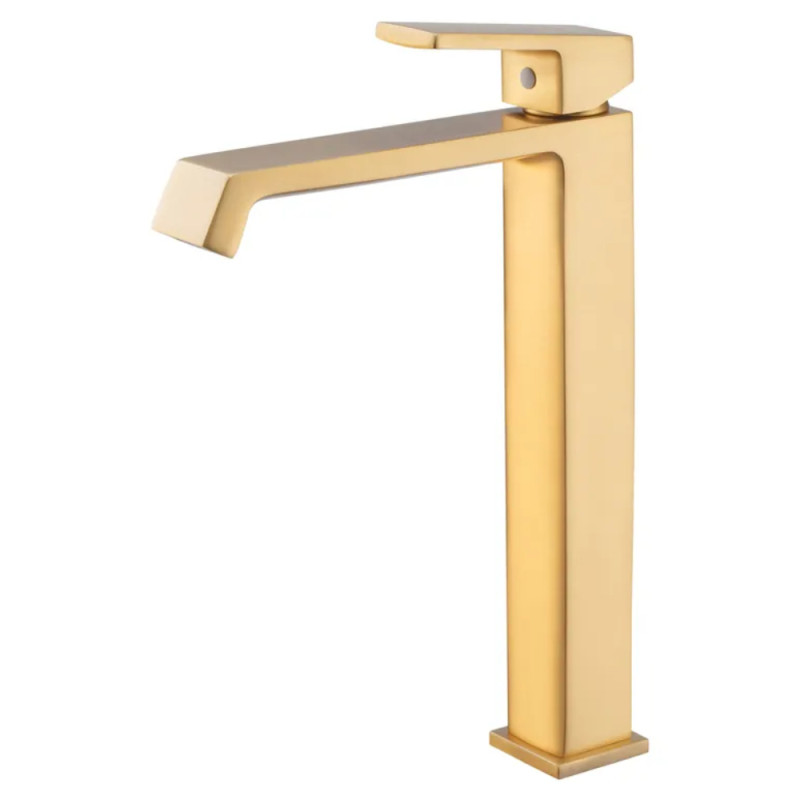 Змішувач для умивальника Haiba GAUDI 001 (HIGH) BRUSHED GOLD (HB9597)