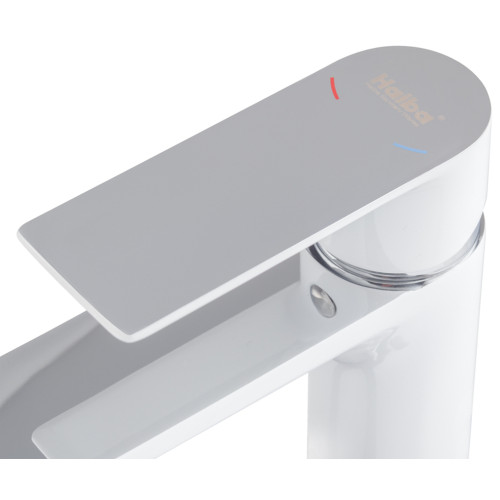 Смеситель для умывальника HAIBA ALEX 001 HIGH WHITE-CHROME (HB9564)
