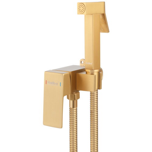 Смеситель для гигиенического душа Haiba KUBUS 002 BRUSHED GOLD (HB9625)