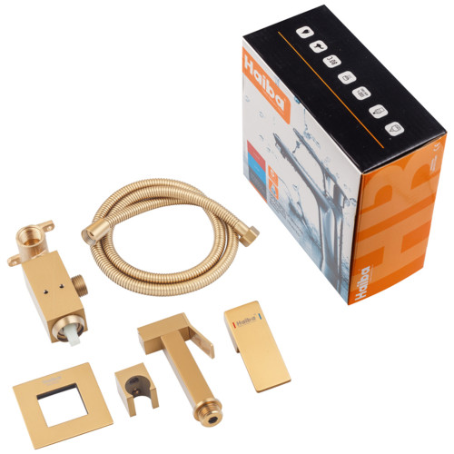 Смеситель для гигиенического душа Haiba KUBUS 002 BRUSHED GOLD (HB9625)