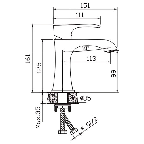 Змішувач для умивальника Haiba Monaco 001 Nut (HB9651)