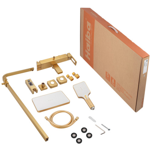 Душова колона із змішувачем Haiba KANT 009-J BRUSHED GOLD (HB9606)