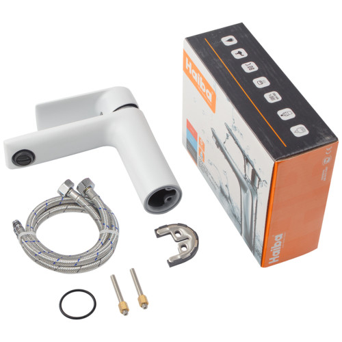 Смеситель для умывальника HAIBA ALEX 001 WHITE-CHROME (HB9562)