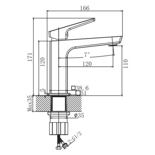 Смеситель для умывальника Haiba Turin 001 Nut (HB9655)