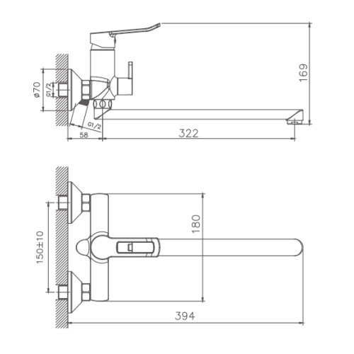 Смеситель для ванны Haiba ADEL 006 (HB1006)